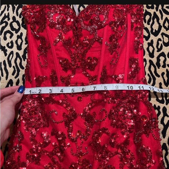 Red Sherri Hill Prom Dress - Picture 5 of 8